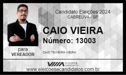 Candidato CAIO VIEIRA 2024 - CABREÚVA - Eleições