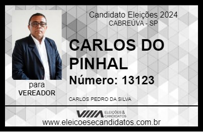 Candidato CARLOS DO PINHAL 2024 - CABREÚVA - Eleições