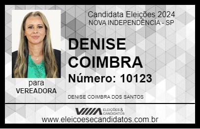 Candidato DENISE COIMBRA 2024 - NOVA INDEPENDÊNCIA - Eleições