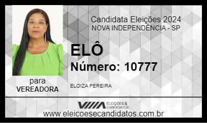 Candidato PROFESSORA ELÔ 2024 - NOVA INDEPENDÊNCIA - Eleições