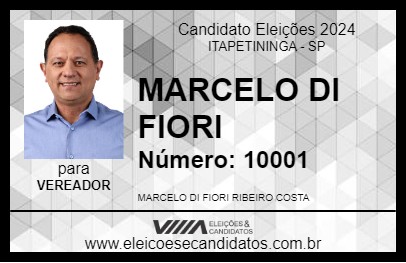 Candidato MARCELO DI FIORI 2024 - ITAPETININGA - Eleições