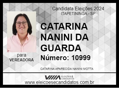 Candidato CATARINA NANINI DA GUARDA 2024 - ITAPETININGA - Eleições