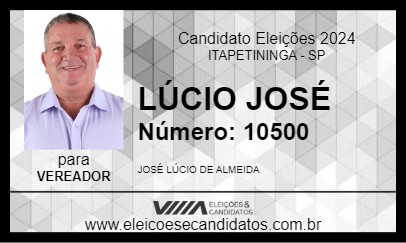 Candidato LÚCIO JOSÉ 2024 - ITAPETININGA - Eleições