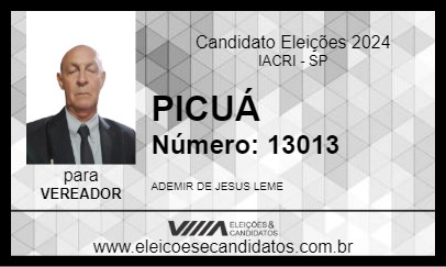 Candidato PICUÁ 2024 - IACRI - Eleições