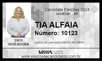 Candidato TIA ALFAIA 2024 - ANHEMBI - Eleições