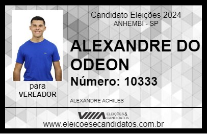 Candidato ALEXANDRE DO ODEON 2024 - ANHEMBI - Eleições