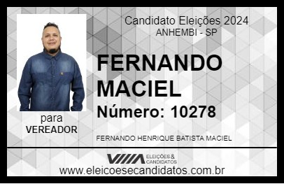 Candidato FERNANDO MACIEL 2024 - ANHEMBI - Eleições