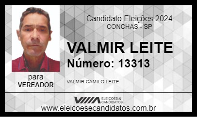 Candidato VALMIR LEITE 2024 - CONCHAS - Eleições