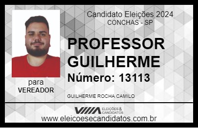 Candidato PROFESSOR GUILHERME 2024 - CONCHAS - Eleições