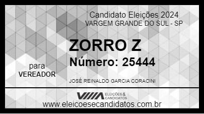 Candidato ZORRO Z 2024 - VARGEM GRANDE DO SUL - Eleições