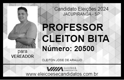 Candidato PROFESSOR CLEITON BITA 2024 - JACUPIRANGA - Eleições