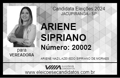 Candidato ARIENE SIPRIANO 2024 - JACUPIRANGA - Eleições