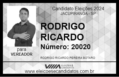 Candidato RODRIGO RICARDO 2024 - JACUPIRANGA - Eleições