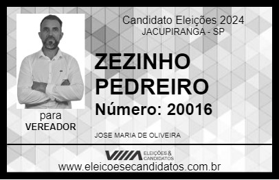 Candidato ZEZINHO PEDREIRO 2024 - JACUPIRANGA - Eleições