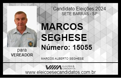 Candidato MARCOS SEGHESE 2024 - SETE BARRAS - Eleições