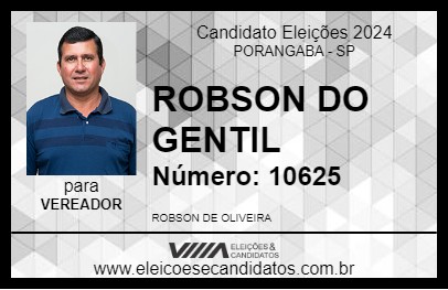 Candidato ROBSON DO GENTIL 2024 - PORANGABA - Eleições