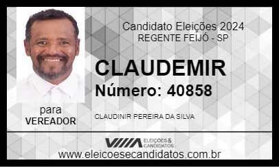 Candidato CLAUDEMIR 2024 - REGENTE FEIJÓ - Eleições