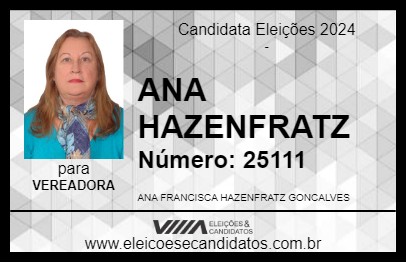 Candidato ANA HAZENFRATZ 2024 - ITAPETININGA - Eleições