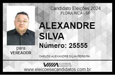 Candidato ALEXANDRE SILVA 2024 - FLORA RICA - Eleições