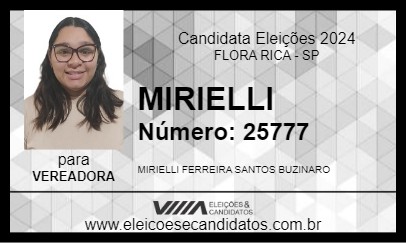 Candidato MIRIELLI 2024 - FLORA RICA - Eleições