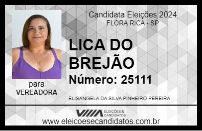 Candidato LICA DO BREJÃO 2024 - FLORA RICA - Eleições