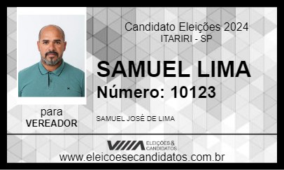 Candidato SAMUEL LIMA 2024 - ITARIRI - Eleições