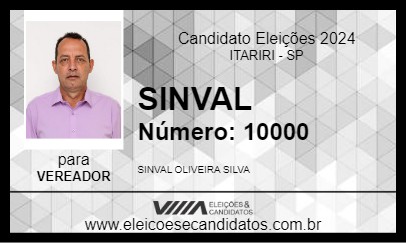 Candidato SINVAL 2024 - ITARIRI - Eleições