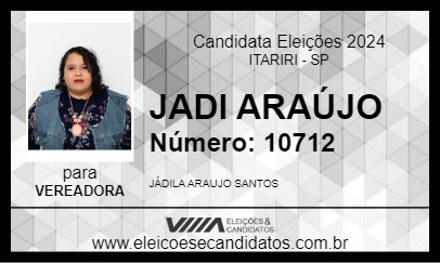 Candidato JADI ARAÚJO 2024 - ITARIRI - Eleições