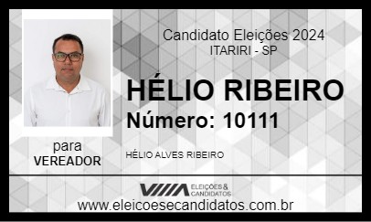 Candidato HÉLIO RIBEIRO 2024 - ITARIRI - Eleições