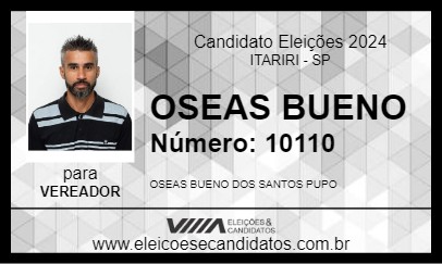 Candidato OSEAS BUENO 2024 - ITARIRI - Eleições