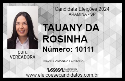 Candidato TAUANY DA ROSINHA 2024 - ARAMINA - Eleições