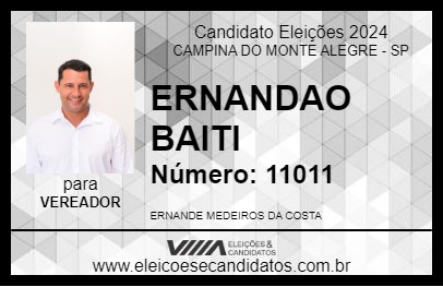 Candidato ERNANDAO  BAITI 2024 - CAMPINA DO MONTE ALEGRE - Eleições