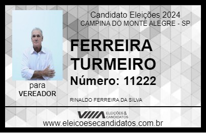 Candidato FERREIRA TURMEIRO 2024 - CAMPINA DO MONTE ALEGRE - Eleições