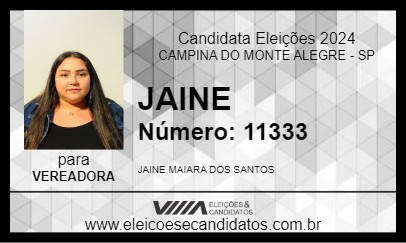 Candidato JAINE 2024 - CAMPINA DO MONTE ALEGRE - Eleições