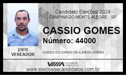 Candidato CASSIO GOMES 2024 - CAMPINA DO MONTE ALEGRE - Eleições