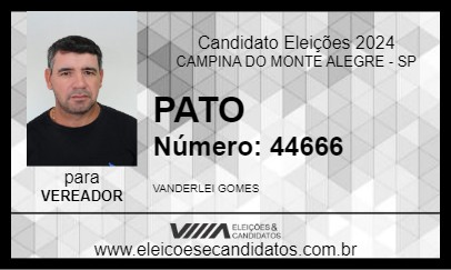 Candidato PATO 2024 - CAMPINA DO MONTE ALEGRE - Eleições