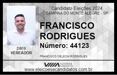 Candidato FRANCISCO RODRIGUES 2024 - CAMPINA DO MONTE ALEGRE - Eleições