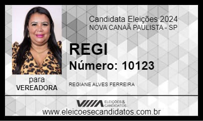 Candidato REGI 2024 - NOVA CANAÃ PAULISTA - Eleições