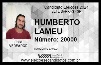 Candidato HUMBERTO LAMEU 2024 - SETE BARRAS - Eleições