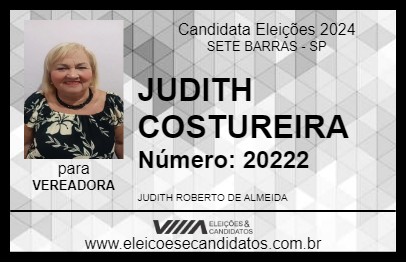 Candidato JUDITH COSTUREIRA 2024 - SETE BARRAS - Eleições