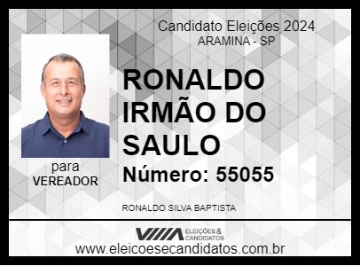 Candidato RONALDO IRMÃO DO SAULO 2024 - ARAMINA - Eleições