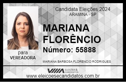 Candidato MARIANA FLORÊNCIO 2024 - ARAMINA - Eleições