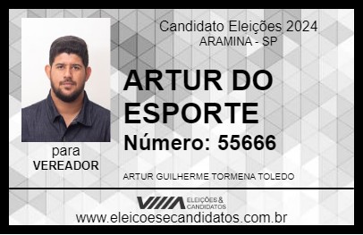 Candidato ARTUR DO ESPORTE 2024 - ARAMINA - Eleições