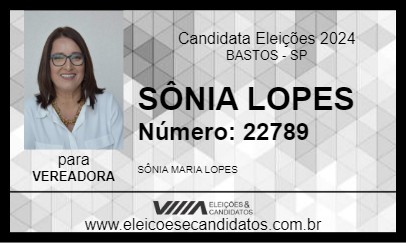 Candidato SÔNIA LOPES 2024 - BASTOS - Eleições