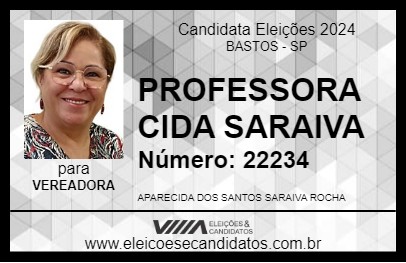 Candidato PROFESSORA CIDA SARAIVA 2024 - BASTOS - Eleições