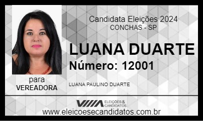 Candidato LUANA DUARTE 2024 - CONCHAS - Eleições