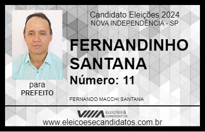 Candidato FERNANDINHO SANTANA 2024 - NOVA INDEPENDÊNCIA - Eleições