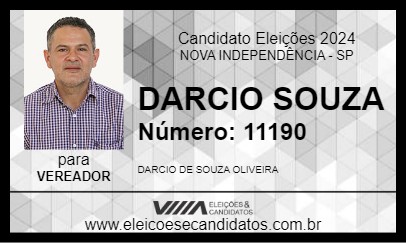 Candidato DARCIO SOUZA 2024 - NOVA INDEPENDÊNCIA - Eleições