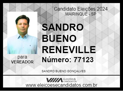 Candidato SANDRO BUENO 2024 - MAIRINQUE - Eleições