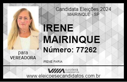 Candidato IRENE MAIRINQUE 2024 - MAIRINQUE - Eleições